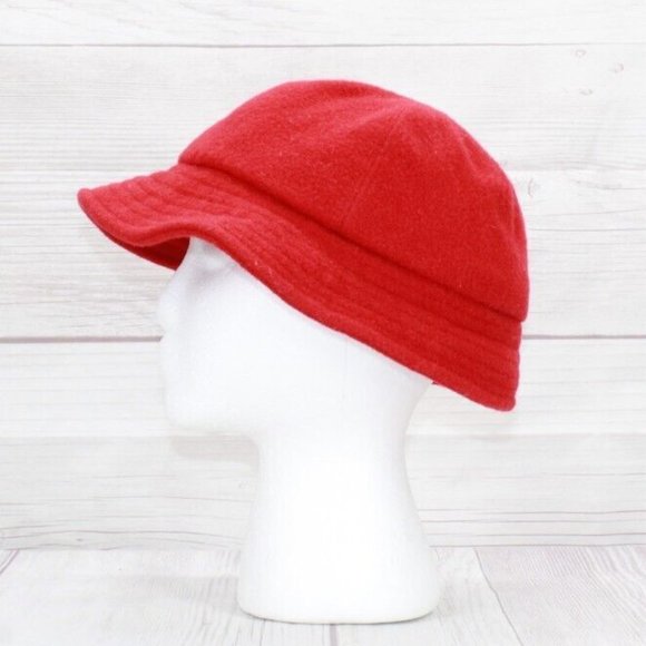 Vintage LL Bean Red Felt Wool Lined Bucket Hat Size L - Picture 4 of 9
